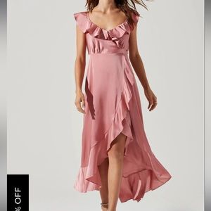 Astr Pink High Low Dress